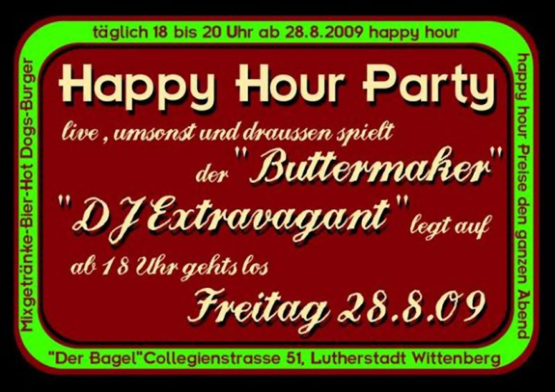 Flyer 28.08.2009 Der Bagel in Wittenberg