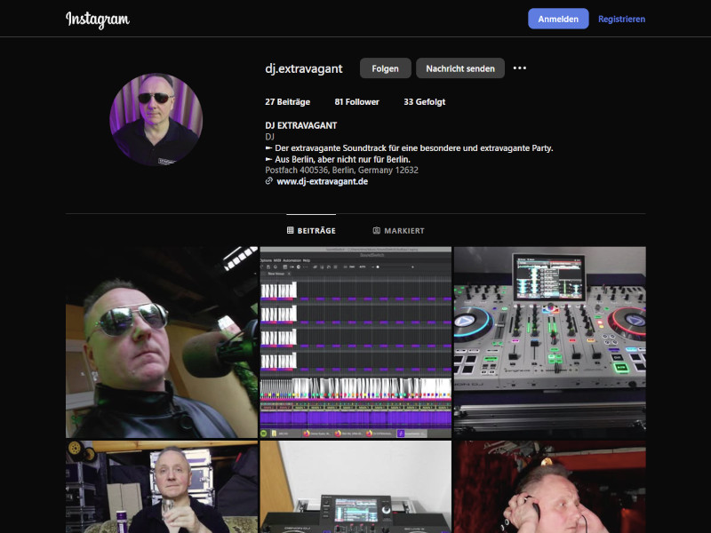 Instagram-Profil DJ EXTRAVAGANT